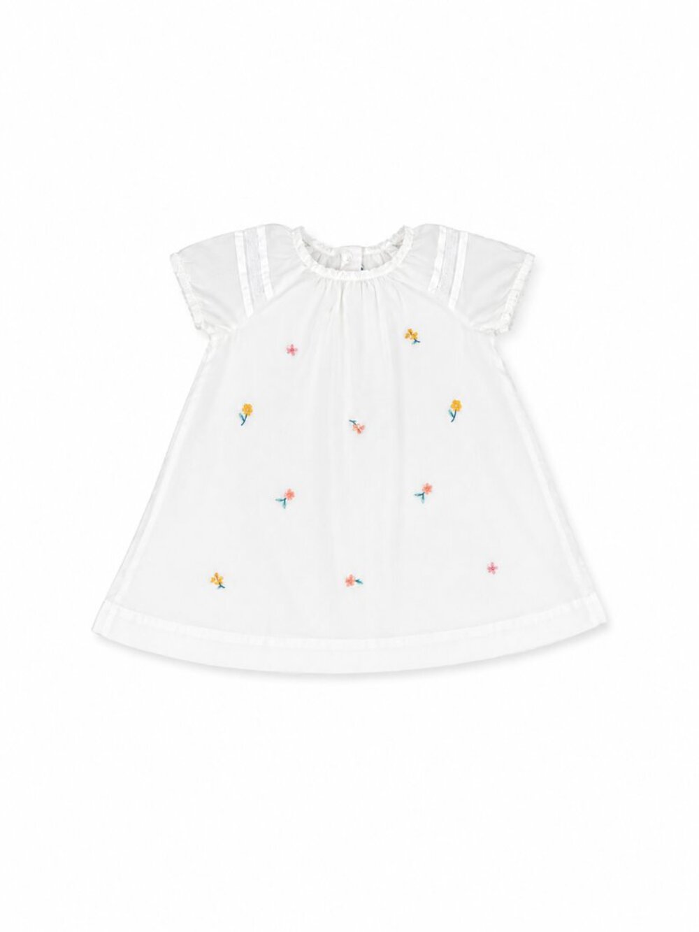 Janie and Jack White Button-Up Dress with Floral Embroidery – Size 18–24 Months